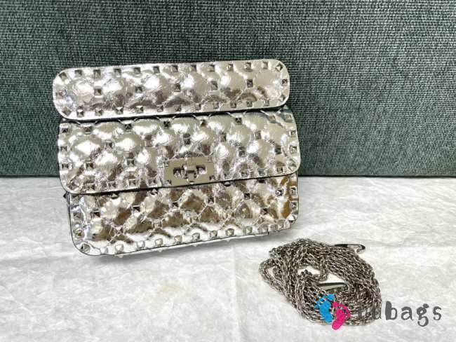 Valentino Garavani Rockstud Spike Silver Bag - 1