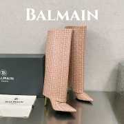 Balmain Ariel 01 boots in monogrammed leather 9.5cm - 2