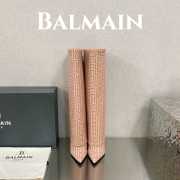 Balmain Ariel 01 boots in monogrammed leather 9.5cm - 5