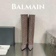 Balmain Ariel 02 boots in monogrammed leather 9.5cm - 2