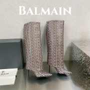 Balmain Ariel 02 boots in monogrammed leather 9.5cm - 1