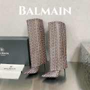 Balmain Ariel 02 boots in monogrammed leather 9.5cm - 6