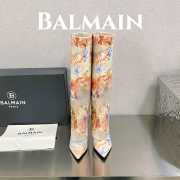 Balmain Ariel 03 boots in monogrammed leather 9.5cm - 4