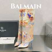 Balmain Ariel 03 boots in monogrammed leather 9.5cm - 3