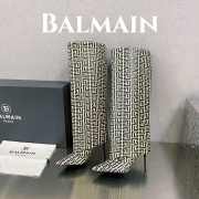 Balmain Ariel 04 boots in monogrammed leather 9.5cm - 1