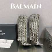 Balmain Ariel 04 boots in monogrammed leather 9.5cm - 5