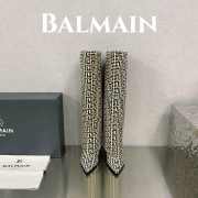 Balmain Ariel 04 boots in monogrammed leather 9.5cm - 3