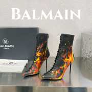 Balmain Uria Boots 03 in Smooth Sky Printed Leather - 1