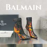 Balmain Uria Boots 03 in Smooth Sky Printed Leather - 6