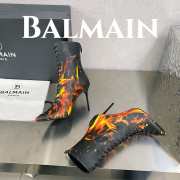 Balmain Uria Boots 03 in Smooth Sky Printed Leather - 4