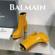 Balmain Brune leather ankle boots in yellow - 6