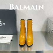 Balmain Brune leather ankle boots in yellow - 4