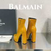 Balmain Brune leather ankle boots in yellow - 3