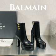 Balmain Brune leather ankle boots in black - 1