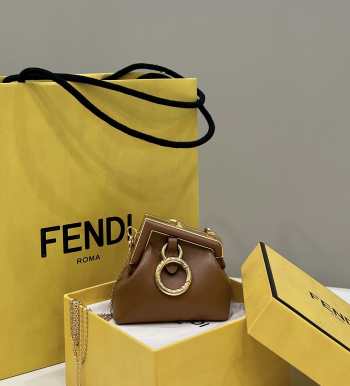 Fendi First Nano Wallet In Brown 11.5x5.5x10cm