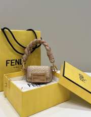 Fendi nano baguette brown bag 11.5x2.5x7cm - 1