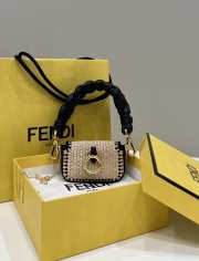 Fendi nano baguette black bag 11.5x2.5x7cm - 4