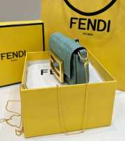 Fendi Baguette Phone Pouch Leather Green 11x2.5x7cm - 5