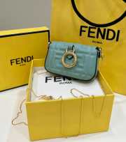 Fendi Baguette Phone Pouch Leather Green 11x2.5x7cm - 6