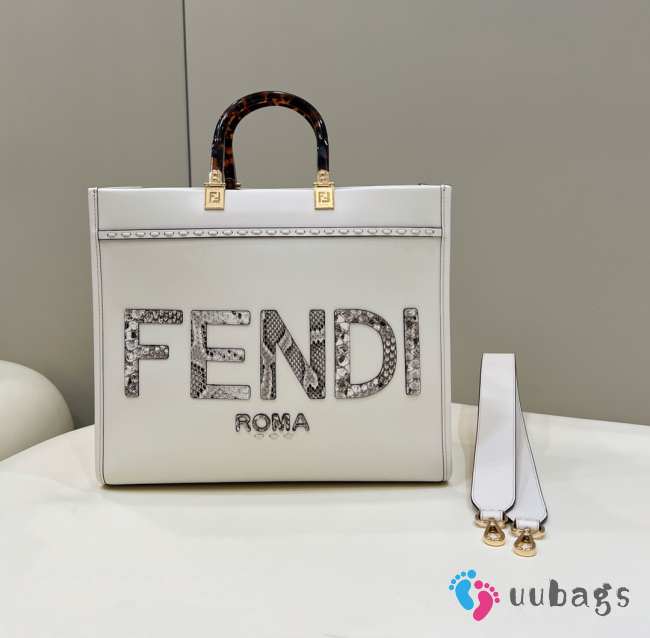 Fendi Sunshine Small Leather White 36×12×31cm - 1