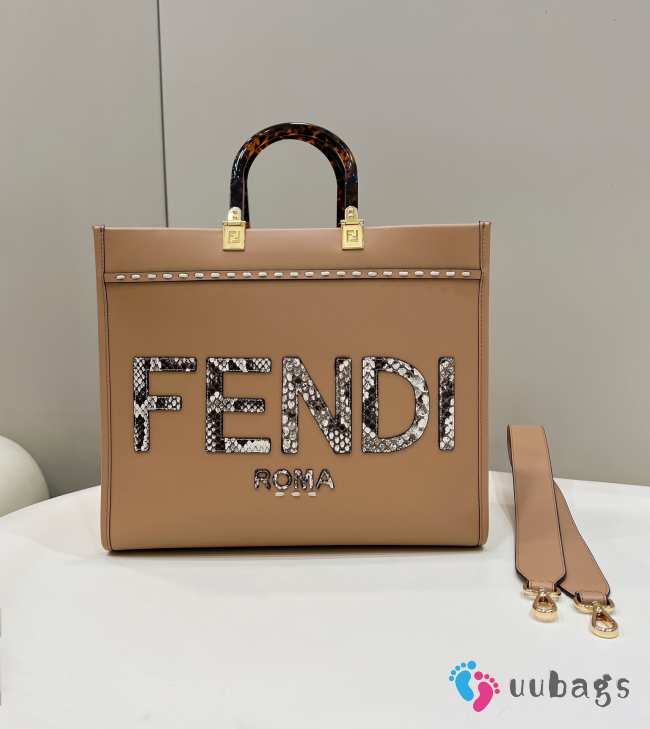 Fendi Sunshine Small Leather Brown 36×12×31cm - 1