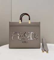 Fendi Sunshine Small Leather Gray 36×12×31cm - 1