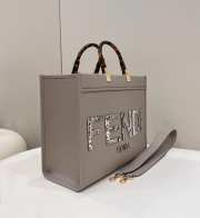 Fendi Sunshine Small Leather Gray 36×12×31cm - 3