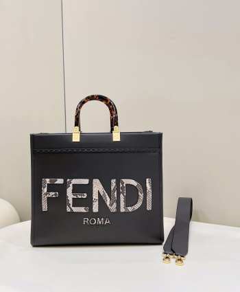 Fendi Sunshine Small Leather Black 36×12×31cm