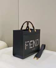 Fendi Sunshine Small Leather Black 36×12×31cm - 5