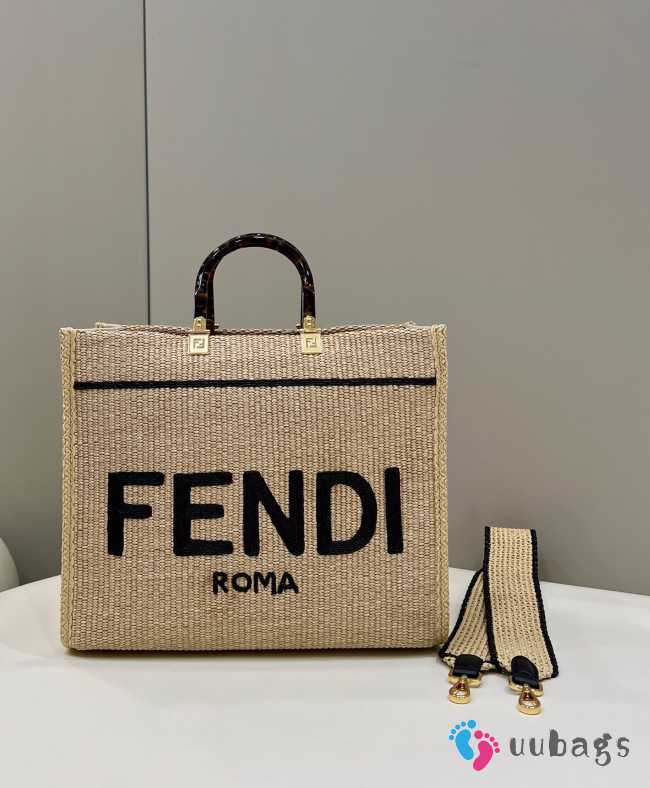 Fendi Sunshine Raffia Tote Bag 36×16×30cm - 1