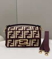 Fendi lconic Baguette Bag In Red 27x6x15cm - 1