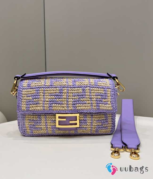 Fendi lconic Baguette Bag In Purple 27x6x15cm - 1