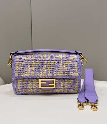 Fendi lconic Baguette Bag In Purple 27x6x15cm