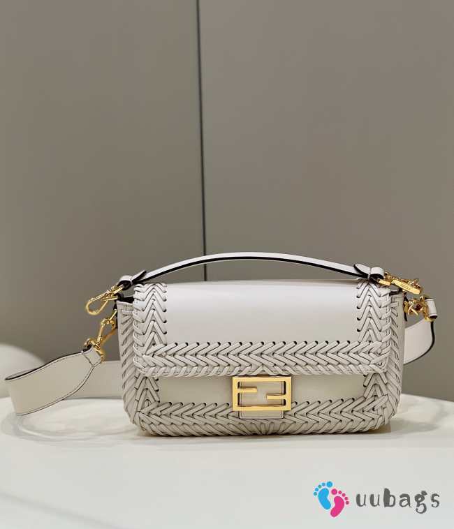 Fendi Baguette White Woven 29×7×15cm - 1