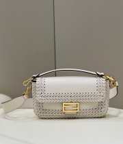 Fendi Baguette White Woven 29×7×15cm - 1