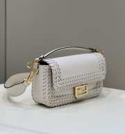 Fendi Baguette White Woven 29×7×15cm - 4