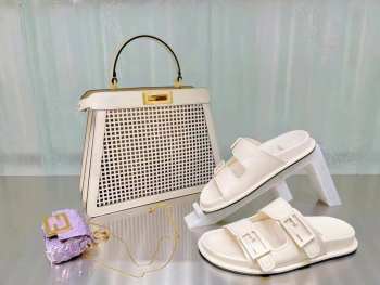 Fendi Iconic Peekaboo ISeeU In White 34x13.5x26cm