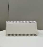 Fendi Sunshine Two toned perforated leather white shopper - 5