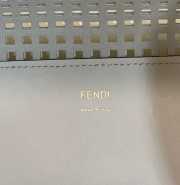 Fendi Sunshine Two toned perforated leather white shopper - 4