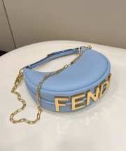 Fendi photography Small Light Blue leather bag 29x24.5x10cm - 2