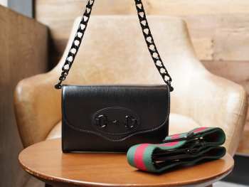 Gucci Horsebit 1955 bag in black 20x12x5.5cm