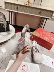 Louboutin pink crystal pumps heels 10cm - 6