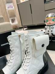 Chanel Monolith white leather ankle boots - 3