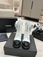 Chanel Monolith white leather ankle boots - 6