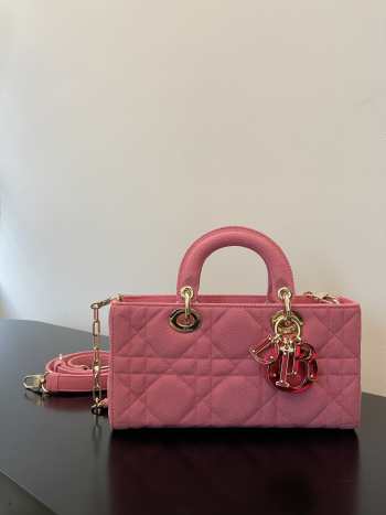 Dior D-Joy Bag In Pink 26×13.5×5cm