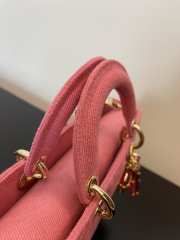 Dior D-Joy Bag In Pink 26×13.5×5cm - 5