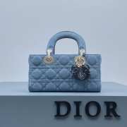 Dior D-Joy Bag In Blue 22.5×12×5.5cm - 1