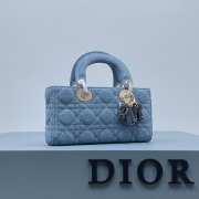 Dior D-Joy Bag In Blue 22.5×12×5.5cm - 5