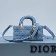 Dior D-Joy Bag In Blue 22.5×12×5.5cm - 4