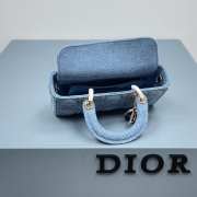 Dior D-Joy Bag In Blue 22.5×12×5.5cm - 3